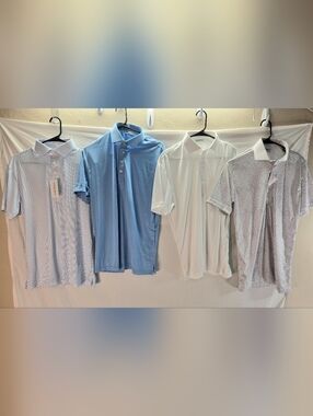 Lot of 4 Collars & Co Men's Size Medium Polo Dress Shirts NWT & NWOT
